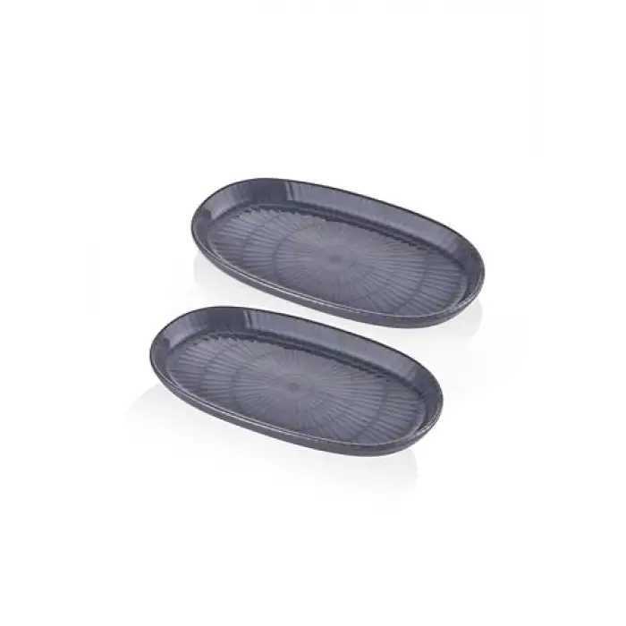 Noon Oval Servis 2li Gri 26 cm