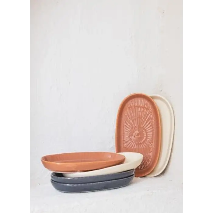 Noon Oval Servis 2li Gri 26 cm