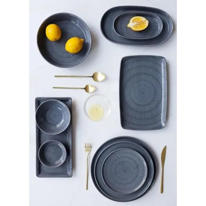 Noon Servis Tabağı Gri 30 Cm