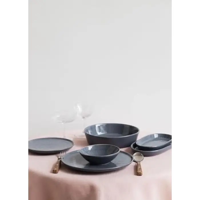Noon Servis Tabağı Gri 30 Cm