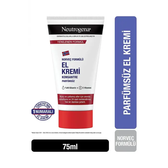 Norveç Formülü El Kremi Parfümsüz 75 ml 3 Adet