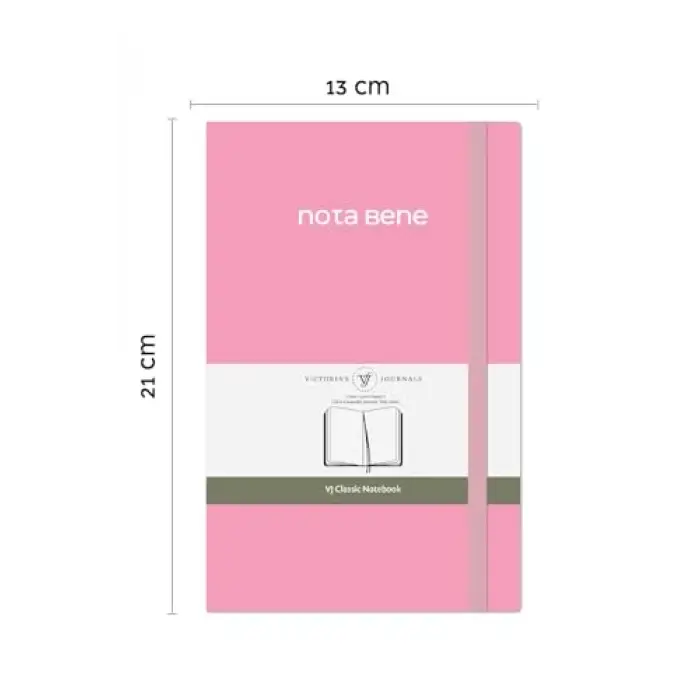Nota Bene Classic Sert Kapak Defter (Pembe, 13x21 cm)