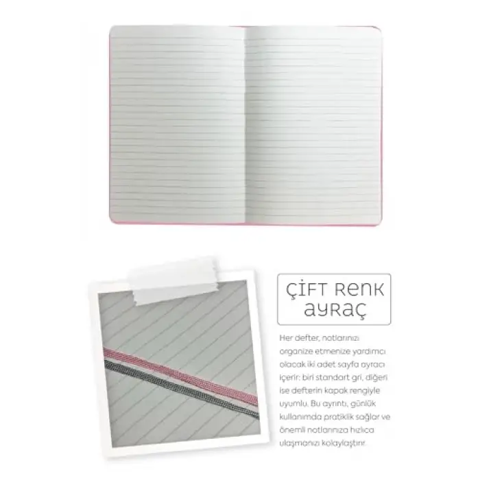 Nota Bene Classic Sert Kapak Defter (Pembe, 13x21 cm)