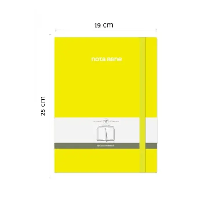 Nota Bene Classic Sert Kapak Defter (Sarı, 19x25 cm)