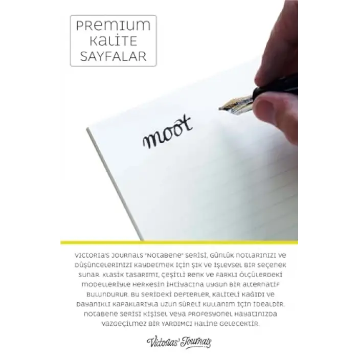 Nota Bene Classic Sert Kapak Defter (Sarı, 19x25 cm)