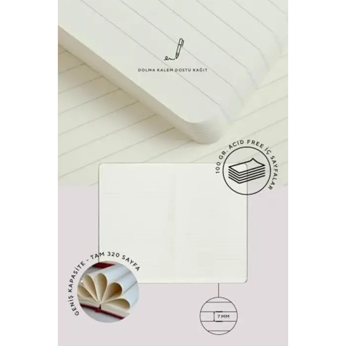 Nota Bene Premium Sert Kapak Defter, 14.8x21, Çizgili