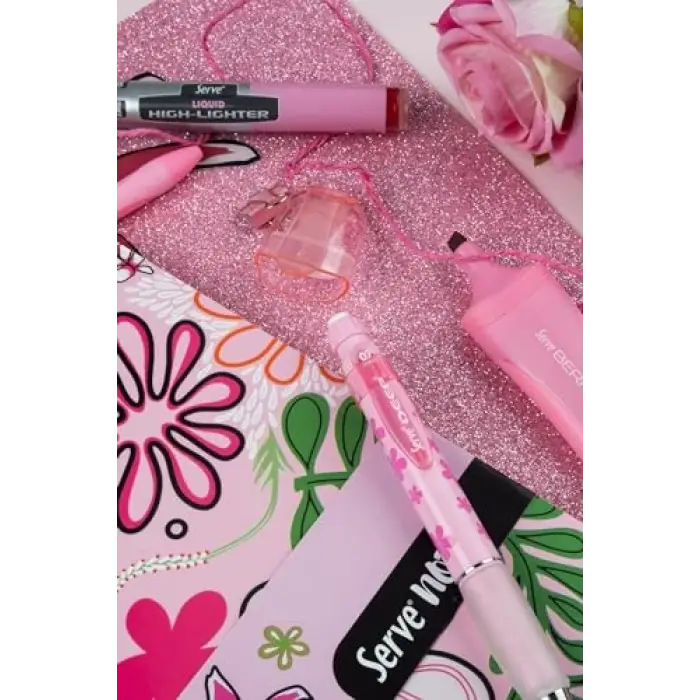 Note Defter 15 X 21 Cızgılı Desenli Seker Pembe