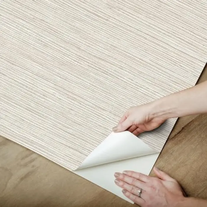 Nötr Boyutlu Grasscloth, Duvar Kağıdı, Peel and Stick