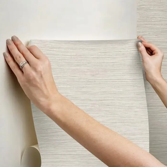 Nötr Boyutlu Grasscloth, Duvar Kağıdı, Peel and Stick