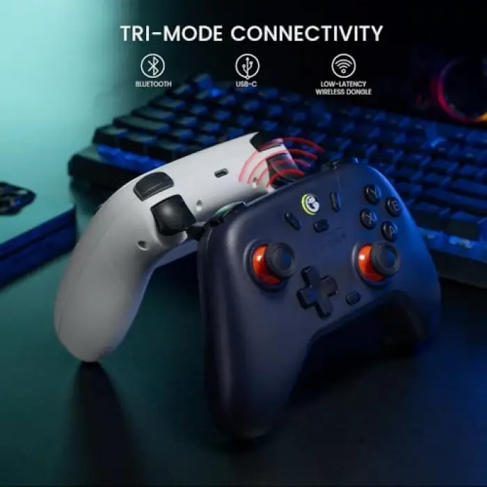 Nova Lite Wireless Controller – 2.4G & Bluetooth Gamepad for Windows PC, iPhone, Android, Switch & Steam Deck – Hall Effect Triggers, Turbo Function, Rumble Vibration (Blush Pink)