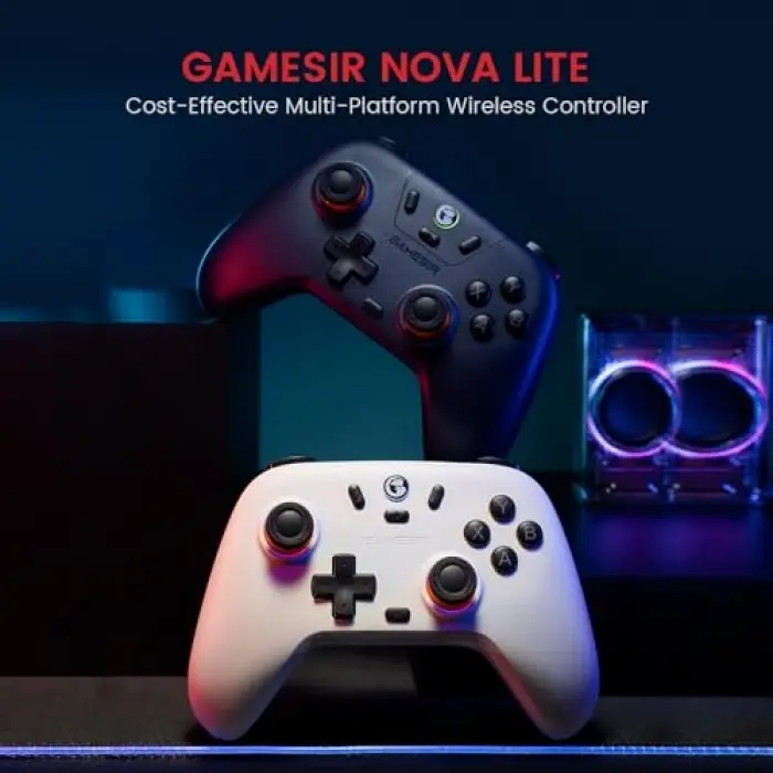 Nova Lite Wireless Controller – 2.4G & Bluetooth Gamepad for Windows PC, iPhone, Android, Switch & Steam Deck – Hall Effect Triggers, Turbo Function, Rumble Vibration (Blush Pink)