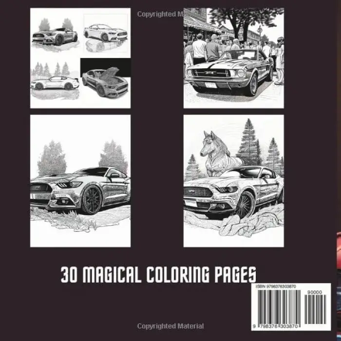 NOVAS LARGE PRINT MUSTANG CAR COLORING BOOK