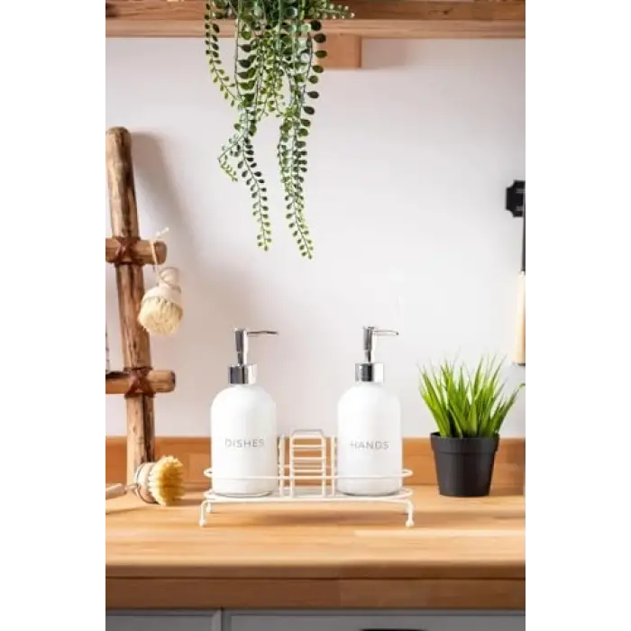 Novy Standlı 2li Sıvı Sabunluk (White)