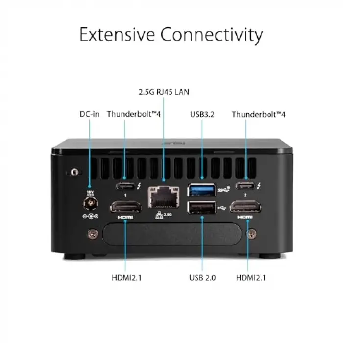 NUC12 Pro Slim Kit barebone mini PC, Intel Core i7-1260P, Ram ve disk yok, FreeDOS