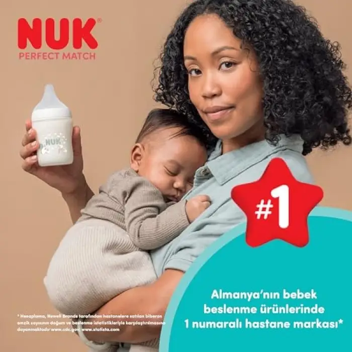 NUK Perfect Match PP Biberon, 150 ml, Maymun