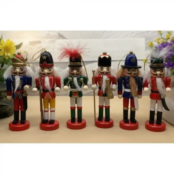 Nutcracker Premium Ahşap Fındıkkıran Asker Figürleri (6lı), 13 cm