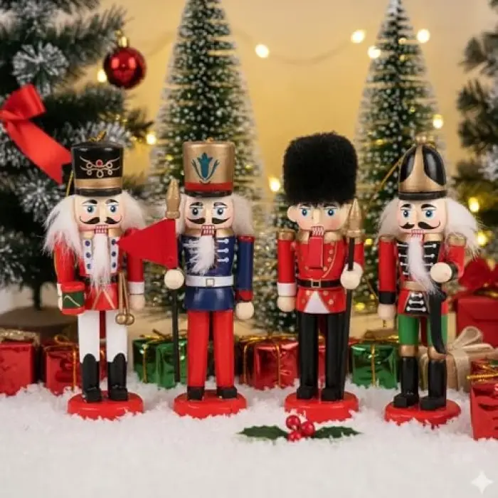 Nutcracker Premium Ahşap Fındıkkıran Asker Figürleri (6lı), 13 cm
