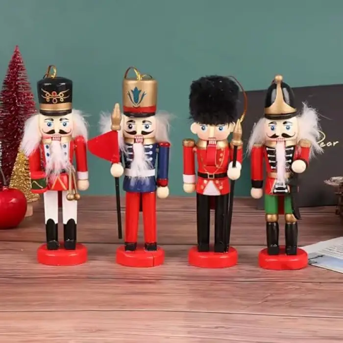 Nutcracker Premium Ahşap Fındıkkıran Asker Figürleri (6lı), 13 cm
