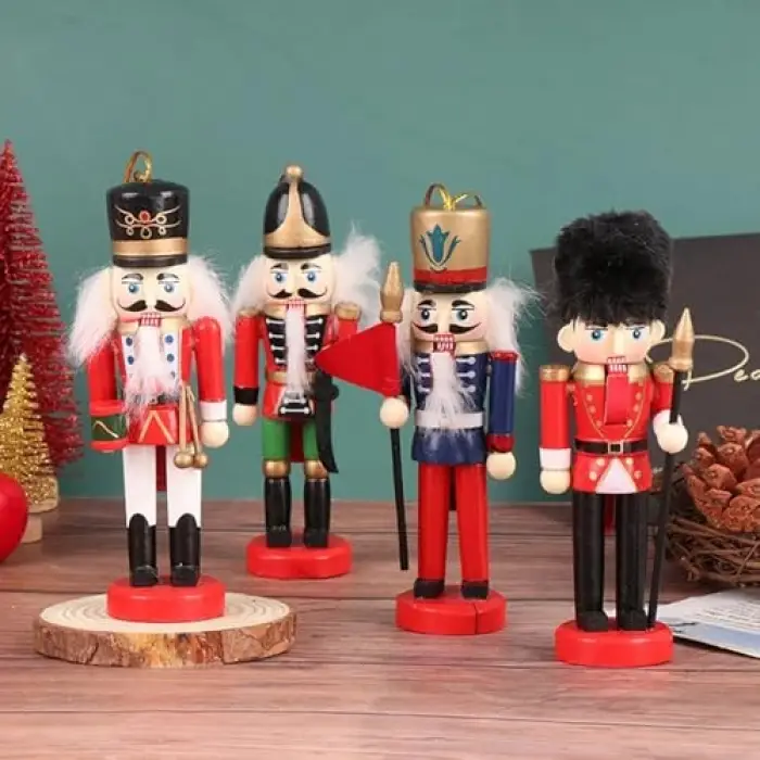 Nutcracker Premium Ahşap Fındıkkıran Asker Figürleri (6lı), 13 cm