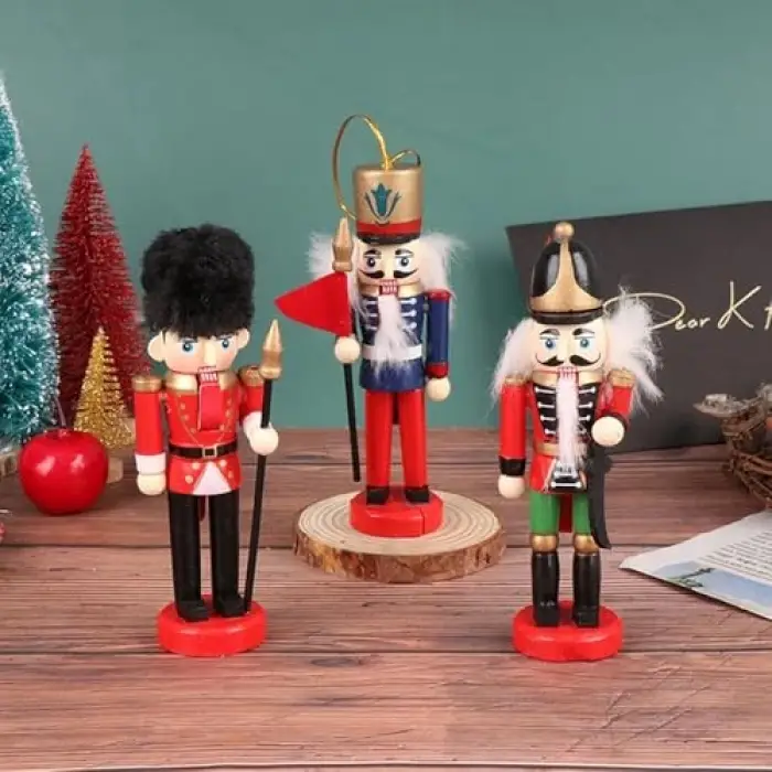 Nutcracker Premium Ahşap Fındıkkıran Asker Figürleri (6lı), 13 cm