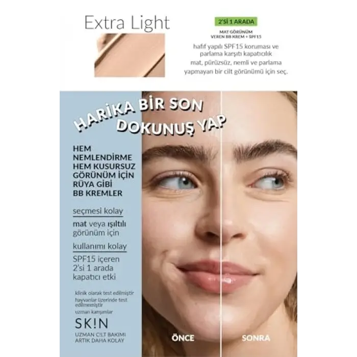 Nutra Effects Mat BB Krem 30 Ml. Extra Light