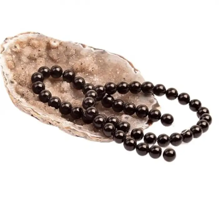 Obsidyen Taşı Dizi Kolye (8 mm)