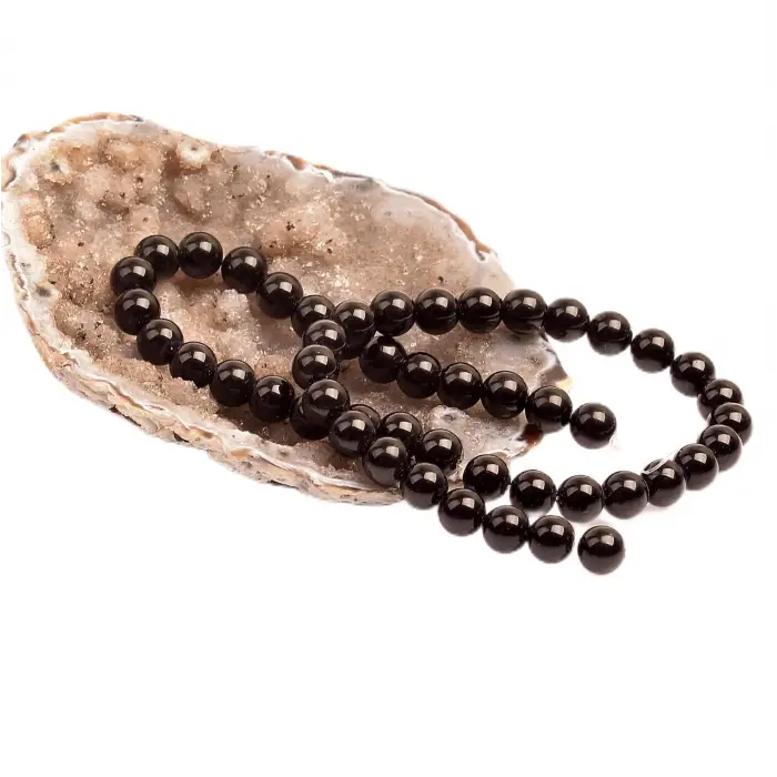 Obsidyen Taşı Dizi Kolye (8 mm)