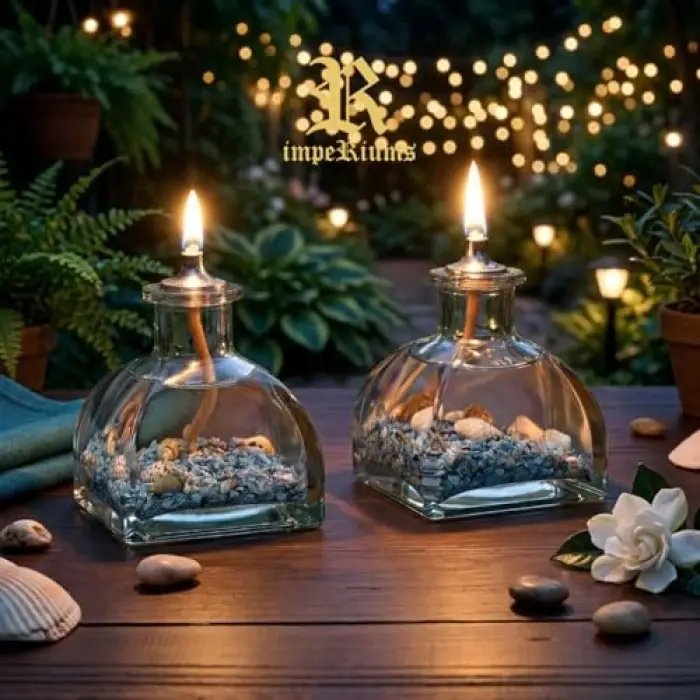 Ocean Blue Dekoratif Kandil Mum 2li Set