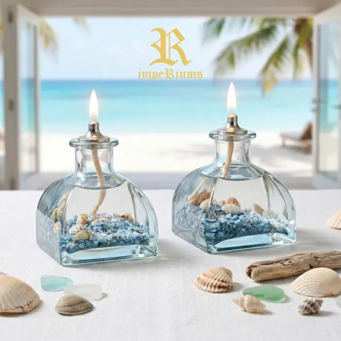 Ocean Blue Dekoratif Kandil Mum 2li Set