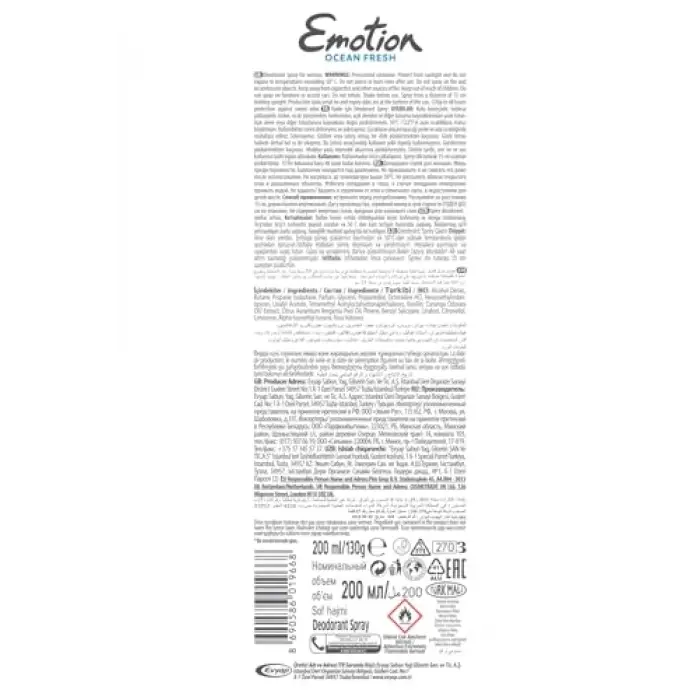 Ocean Fresh Kadın Deodorant, 200 Ml