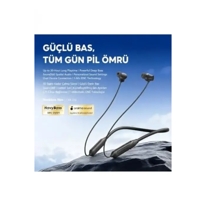 Oeb-310 Boyun Bantlı Bluetooth Kulaklık, Gravity Black