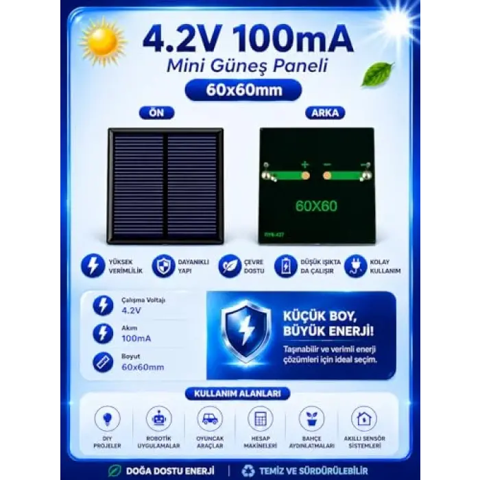 OEM 4.2V 100MA 60X60MM Güneş Paneli - Solar Panel