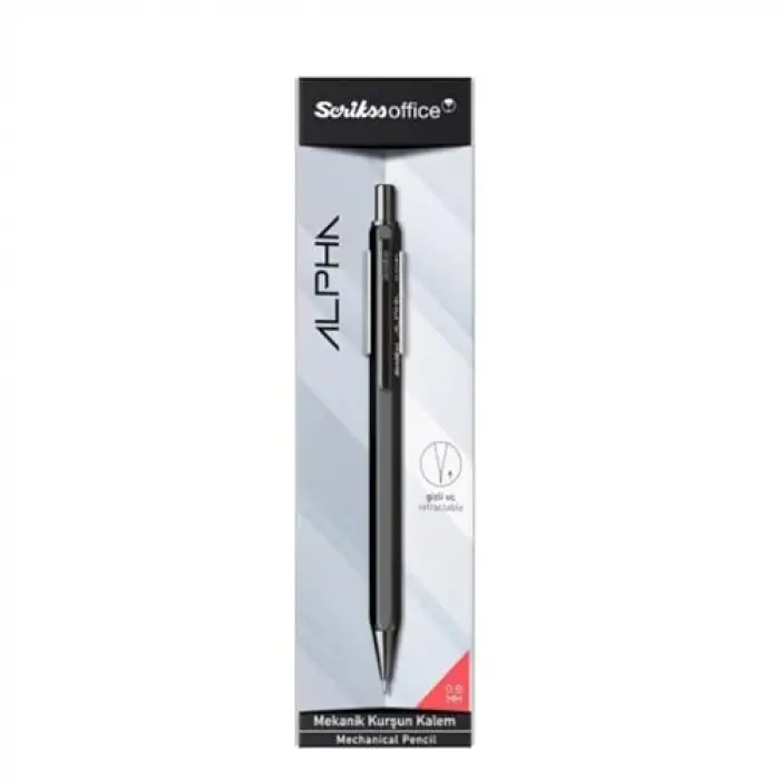 Office Alpha Versatil, 0.5 Mm, Siyah, Şeffaf Amb.