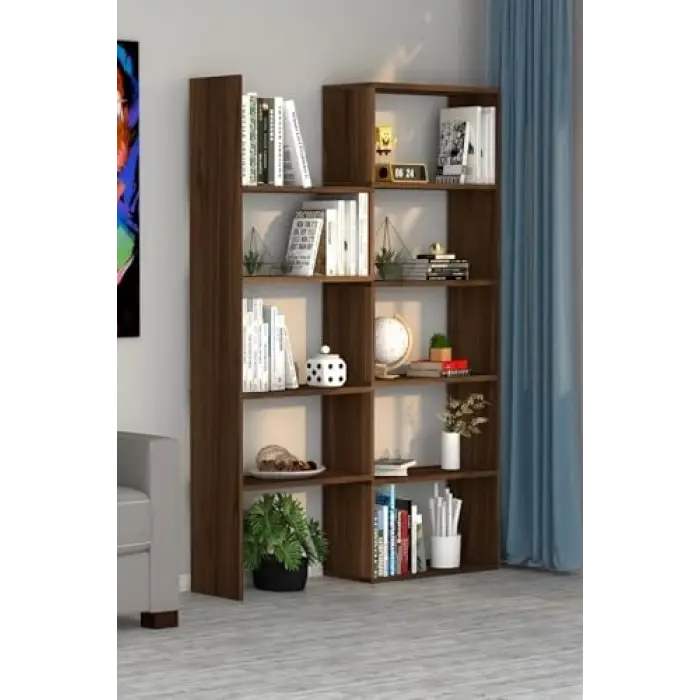 Office Dekoratif Kitaplık Ceviz