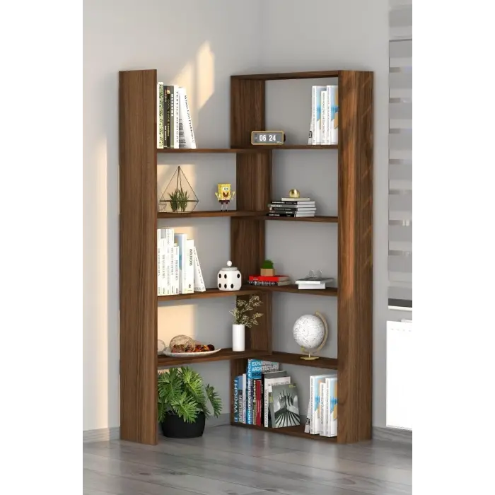 Office Dekoratif Kitaplık Ceviz
