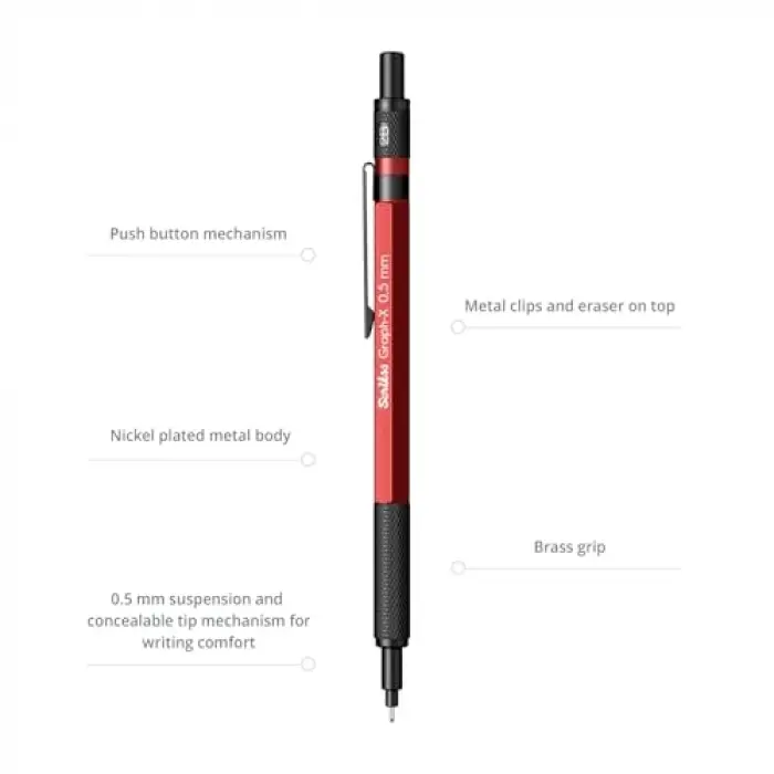 Office Graphx Versatil Kalem 0.5 Mm Kırmızı