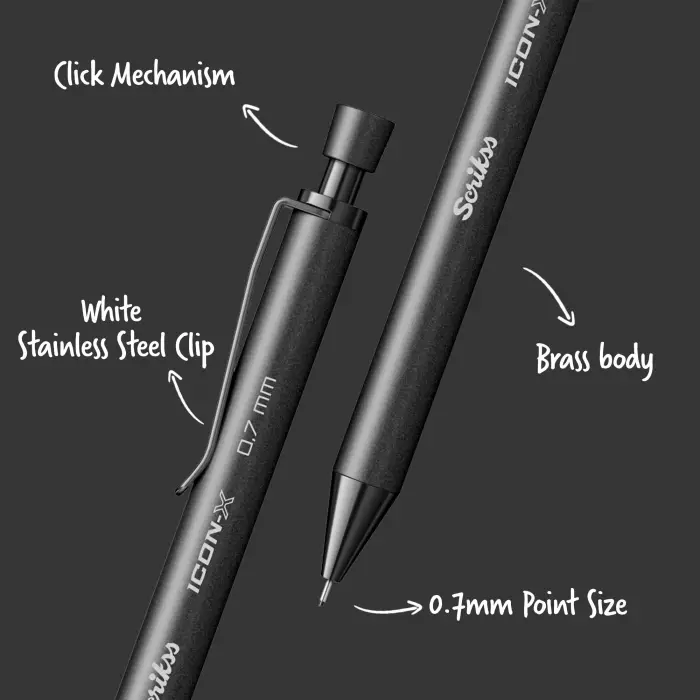 Office Icon-X Metal Versatil 0.7 Mm Mat Siyah