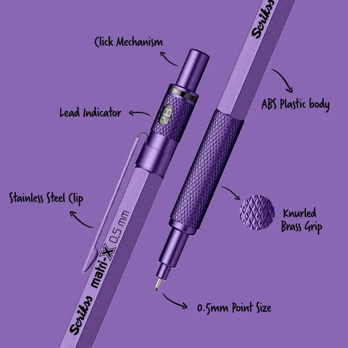 Office Matri-X Versatil 0.5 Mm Metalik Mor Şeffaf Amb