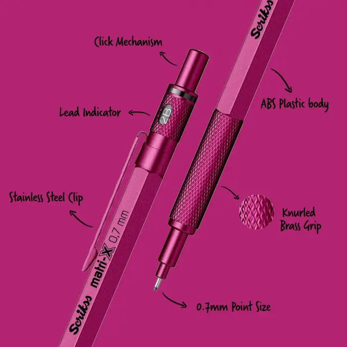 Office Matri-X Versatil 0.7 Mm Metalik Pembe Şeffaf Amb.