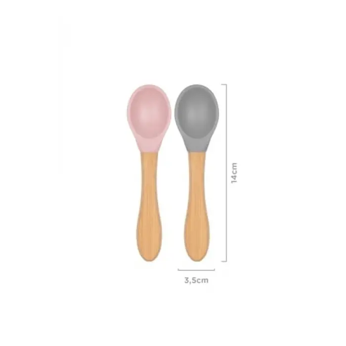 OiOi BASICS Mama Kaşığı Pinky Pink/Powder Grey