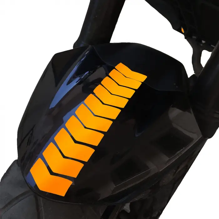 Ok Tasarımlı Floresan Turuncu Çamurluk Kask Stickerı