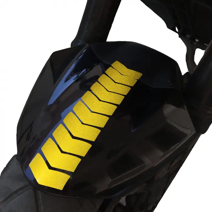 Ok Tasarımlı Reflektif Sarı Çamurluk Kask Sticker