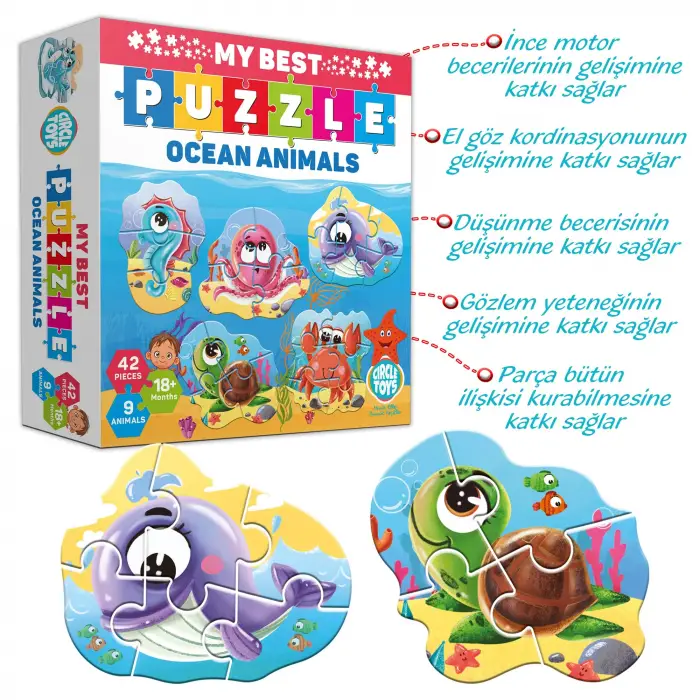 Okyanus hayvanları temalı My Best Puzzle