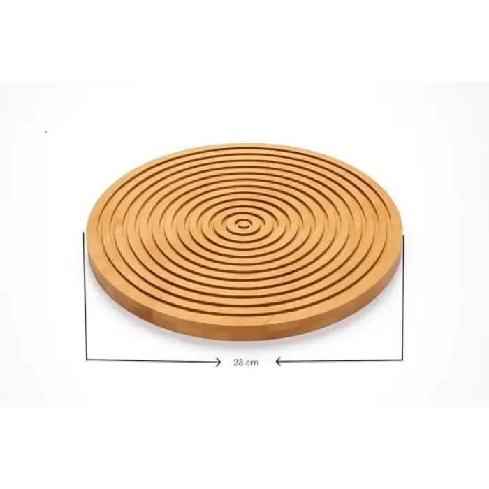 Oluklu Bambu Peynir Sunum Tahtası, 28 cm