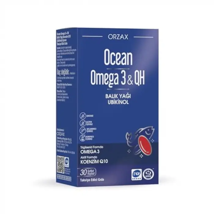 Omega 3 ve QH içeren 30 kapsül