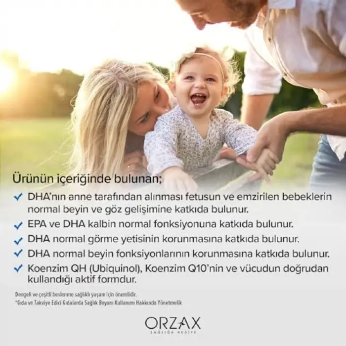 Omega 3 ve QH içeren 30 kapsül
