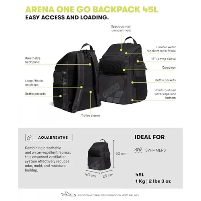 One Go Backpack 45L; Sage, El Çantası