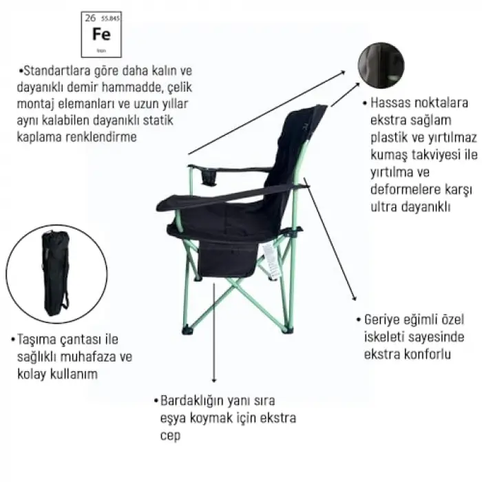 Ones-B Basic Katlanır Kamp Sandalyesi