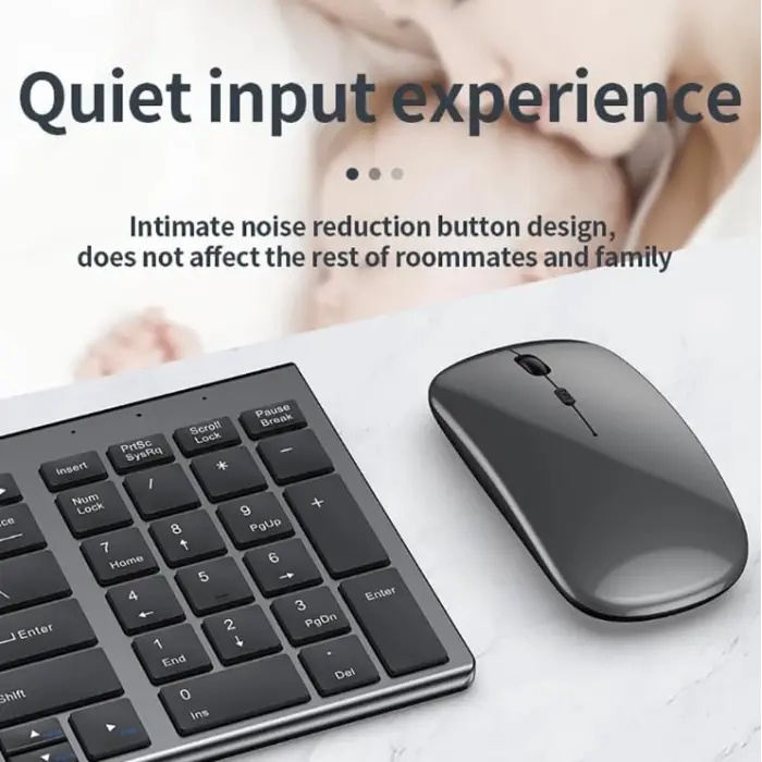 Onezero Kablosuz Türkçe Klavye Mouse Set Şarjlı Klavye Mouse 2.4G USB Dongle ve Bluetooth Bağlantılı Ergonomik Tasarım Kablosuz Keyboard Fare Titanyum Renk ZR609
