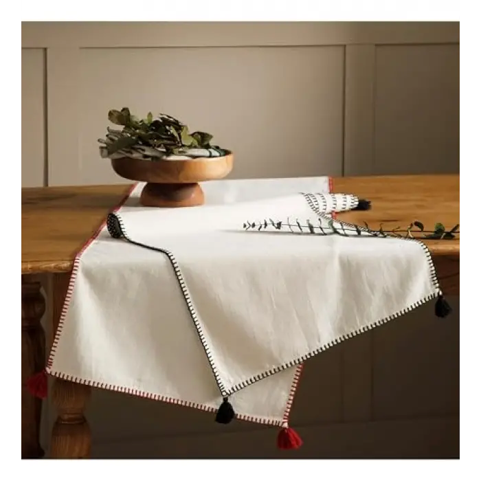 ORADEA PÜSKÜLLÜ RUNNER BORDO 45X145 CM